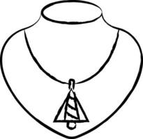 Necklace hand drawn vector illustration