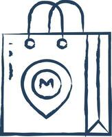 Shopping bag hand drawn vector illustration