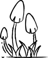 celestial mushroom hand drawn vector illustration