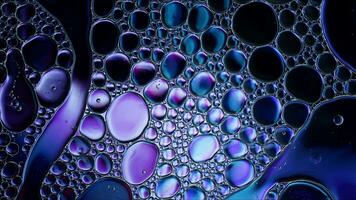 Abstract Colorful Food Oil Drops Bubbles and spheres Flowing on Water Surface photo