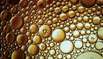 Abstract Colorful Food Oil Drops Bubbles and spheres Flowing on Water Surface photo