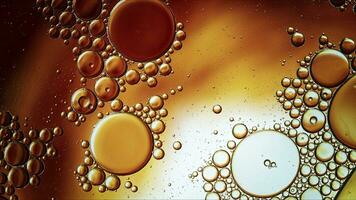 Abstract Colorful Food Oil Drops Bubbles and spheres Flowing on Water Surface photo