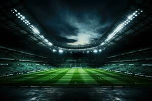 AI generated football stadium at night photo