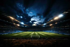 AI generated football stadium at night photo