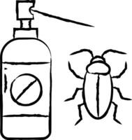 cockroach spray hand drawn vector illustration