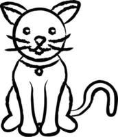 Cat face hand drawn vector illustration