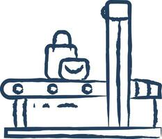 Security baggage hand drawn vector illustration