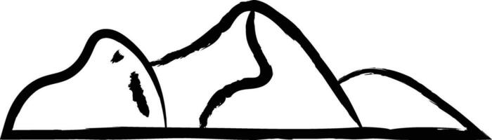 rocoso colina mano dibujado vector ilustración