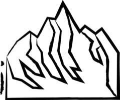 Butte Mountain hand drawn vector illustration