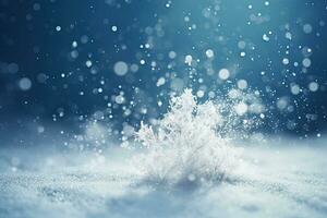 AI generated Natural winter christmas background with blue sky photo