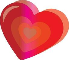3d corazón forma, hermosa corazón para enamorado dia de san valentin día regalo vector