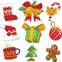 conjunto de mano dibujado navidad elementos para decoración, feliz Navidad icono conjunto, navidad icono concepto vector