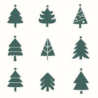 Navidad árbol icono colecciones, conjunto de Navidad árbol. nuevo años abeto árbol con nevada decoraciones elementos para invierno Días festivos decoración, conjunto de Navidad arboles invierno Días festivos vector