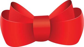 red ribbon bow, icon of bow,Realistic red silk bow vector