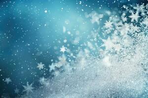 AI generated Natural winter christmas background with blue sky photo