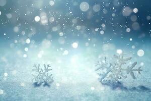 AI generated Natural winter christmas background with blue sky photo