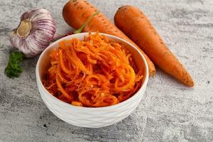 Korean carrot salad in the bowl photo