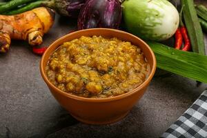 Indian cuisine Dal Tadka soup photo