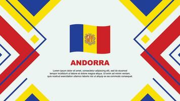 Andorra Flag Abstract Background Design Template. Andorra Independence Day Banner Wallpaper Vector Illustration. Andorra Illustration