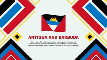 Antigua And Barbuda Flag Abstract Background Design Template. Antigua And Barbuda Independence Day Banner Wallpaper Vector Illustration. Antigua And Barbuda Flag