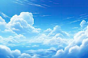 AI generated cloud on blue sky photo