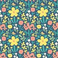 MINIMALIST FLAT FLORAL PATTERN DESIGN vector