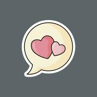 awesome love letter icon sticker vector