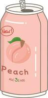 Canned soda peach flavored drink vector