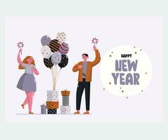 Flat New Year Illustration vector