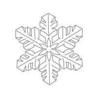 outline geometric snowflake isolated on white background.six rays vector