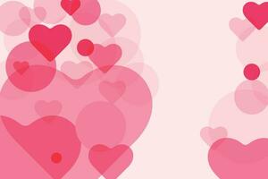 Bubble pink abstract geometric banner, background design, abstract background with circles and hearts. vector