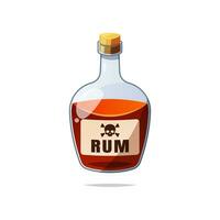 Rum bottle vector isolated on whitebackground.