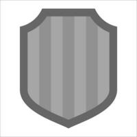 silver shield icon flat vector design. Heraldic symbol award badge shape. Medieval metal weapons.