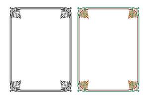 Vintage floral classic calligraphic retro vignette scroll frames ornamental design elements black and color set isolated vector