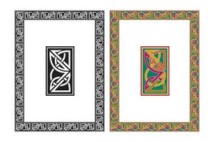 Vintage floral classic calligraphic retro vignette scroll frames ornamental design elements black and color set isolated vector
