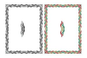Vintage traditional realistic black and color frames set on white background isolated vector illustration