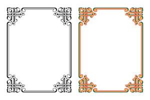 Vintage traditional realistic black and color frames set on white background isolated vector illustration