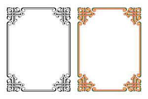 Clásico tradicional realista negro y color marcos conjunto en blanco antecedentes aislado vector ilustración