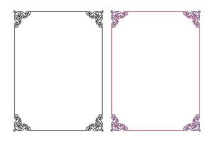 Vintage floral classic calligraphic retro vignette scroll frames ornamental design elements black and color set isolated vector