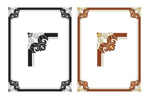 Vintage floral classic calligraphic retro vignette scroll frames ornamental design elements black and color set isolated vector