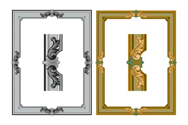 Vintage floral classic calligraphic retro vignette scroll frames ornamental design elements black and color set isolated vector