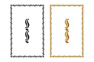 Vintage floral classic calligraphic retro vignette scroll frames ornamental design elements black and color set isolated vector