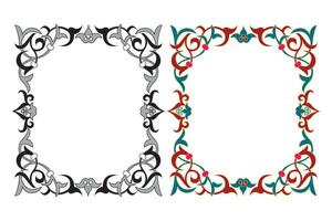 Vintage traditional realistic black and color frames set on white background isolated vector illustration