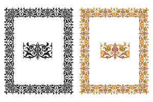 Vintage traditional realistic black and color frames set on white background isolated vector illustration