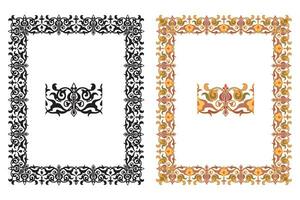 Vintage traditional realistic black and color frames set on white background isolated vector illustration