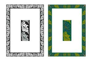 Vintage floral classic calligraphic retro vignette scroll frames ornamental design elements black and color set isolated vector