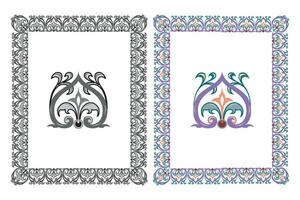 Vintage traditional realistic black and color frames set on white background isolated vector illustration