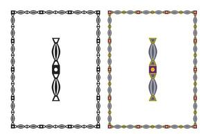 Vintage floral classic calligraphic retro vignette scroll frames ornamental design elements black and color set isolated vector