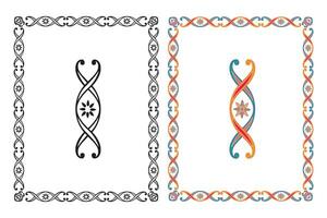 Vintage floral classic calligraphic retro vignette scroll frames ornamental design elements black and color set isolated vector