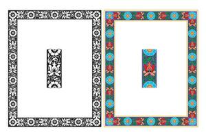 Vintage traditional realistic black and color frames set on white background isolated vector illustration